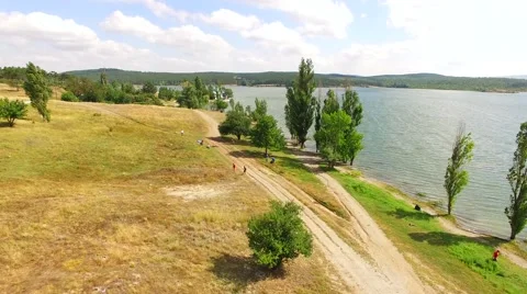 AERIAL VIEW. Garbage Collection On The Territory Of City Park Stock-Footage 60930260
