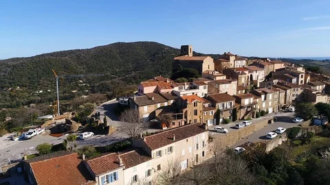 Aerial view of Gassin Stock Footage 88348105