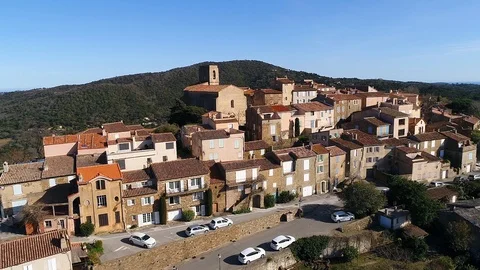 Aerial view of Gassin Stock Footage 88348124