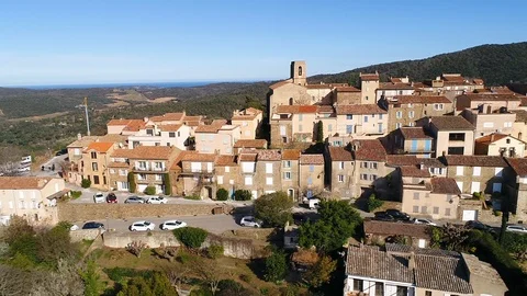 Aerial view of Gassin Video stock 88348181