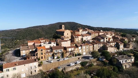 Aerial view of Gassin Stock Footage 88348191