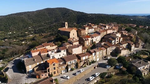 Aerial view of Gassin Stock Footage 88348207