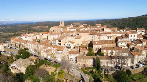 Aerial view of Gassin Stock Footage 88348335