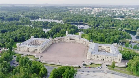 Aerial view Gatchina Temple Saint-Petersburg Russia 12 Stock Footage 125339280