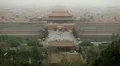 Aerial View, Gate to Forbidden City, Center Beijing, China, Air Pollution, Smog HD Footage