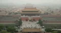 Aerial View, Gate to Forbidden City, Center Beijing, China, Air Pollution, Smog HD Footage