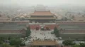 Aerial View, Gate to Forbidden City, Beijing, China, Air Pollution, time lapse HD Footage