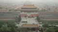 Aerial View, Gate to Forbidden City, Center Beijing, China, Air Pollution, Smog HD Footage