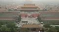 Aerial View, Gate to Forbidden City, Center Beijing, China, Air Pollution, Smog HD Footage