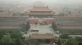 Aerial View, Gate to Forbidden City, Center Beijing, China, Air Pollution, Smog HD Footage