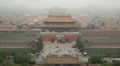 Aerial View, Gate to Forbidden City, Beijing, China, Air Pollution, time lapse HD Footage