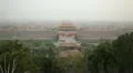 Aerial View, Gate to Forbidden City, Center Beijing, China, Air Pollution, Smog HD Footage