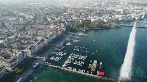 Aerial view of Geneva Stock Footage 146430290
