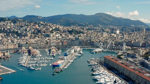 Aerial view of Genoa Stock Footage 117315375