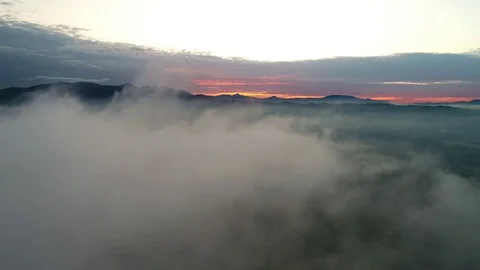 Aerial view. Gently moving clouds above the rain forest in the morning. 動画素材 81151458