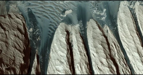 Aerial View Of Geological Planetary Surface Soil Patterns Of Planet Mars Stock Footage 170798793