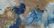 Aerial View Of Geothermal Activity Stock Footage