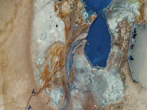 Aerial view of geothermal activity Video stock 80475060