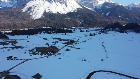 Aerial view of the German Alps Stock Footage 125712930