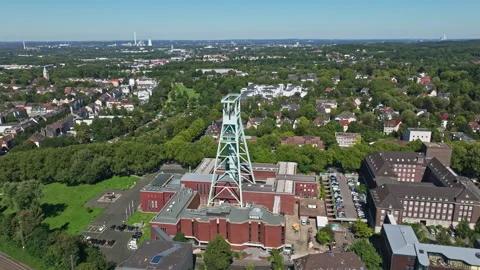 Aerial view of German Mining Museum in Bochum , Germany Vidéo 274407133