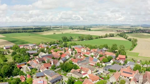 Aerial View of a German Small Town Stock Footage 292015921