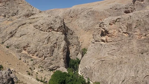 Aerial view of giant rocks Stock Footage 294065245
