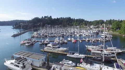 Aerial View of Gibsons, Sunshine Coast, BC Stock Footage