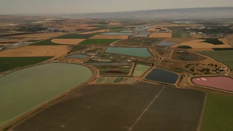 Aerial View of Gilboa Mountains Overlooking Agricultural Valley Israel Stock Footage 337184433