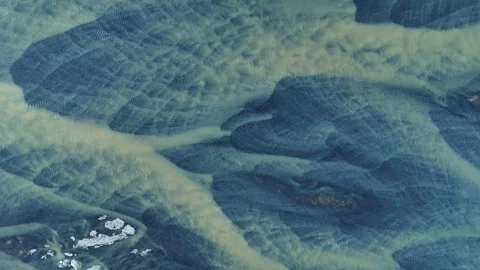 Aerial view of glacial river patterns in Tjarnabyggd, Iceland. Stock Footage 337334644
