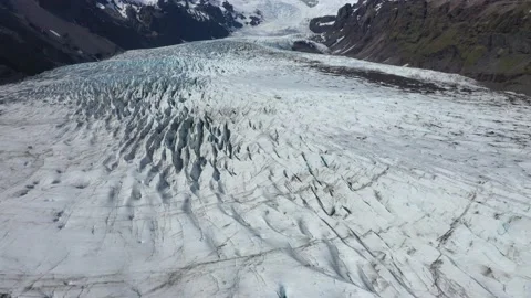Aerial view of glacier landscape Stock Footage