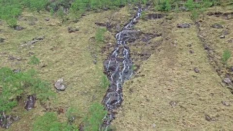 Aerial view of the Glen called Nevis south of Ben Nevis, Scotland Stock Footage