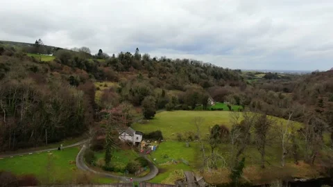 An aerial view of Glenasmole valley. Stock Footage 171173020
