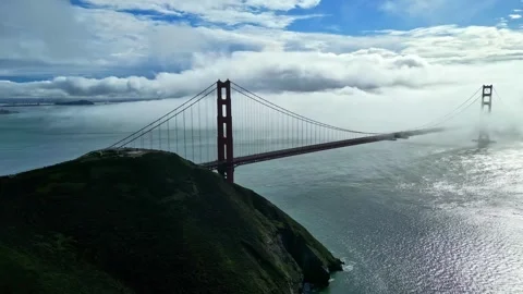 Aerial view of Golden Gate Bridge in San Francisco, United States. Stock Footage 340662174