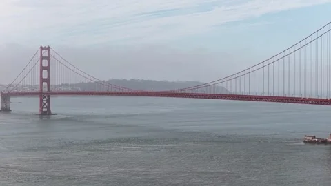 Aerial View of Golden Gate Bridge Spanning San Francisco Bay, Sausalito Stock Footage 340890529