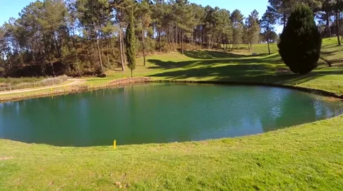 Aerial view of a golf camp. Video stock 63032527
