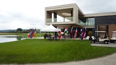 Aerial view of a golf center Stock Footage 115992115