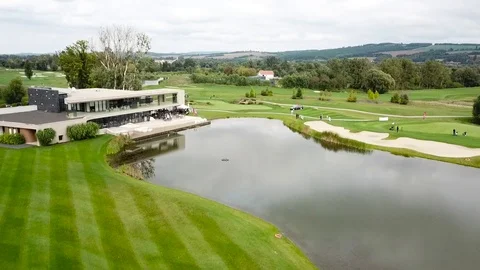 Aerial view of a golf center Stock Footage 115992803