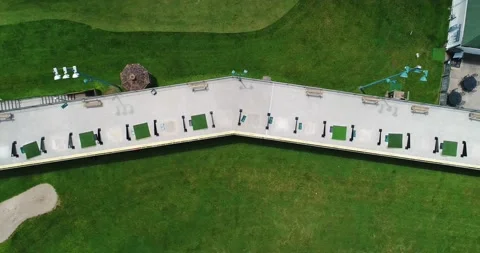 An aerial view of a golf complex in suburban Maryland Stock Footage 132919824