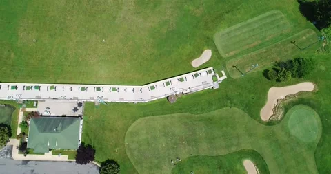 An aerial view of a golf complex in suburban Maryland Stock Footage 132920052
