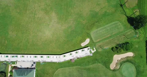 An aerial view of a golf complex in suburban Maryland Stock Footage 132920461