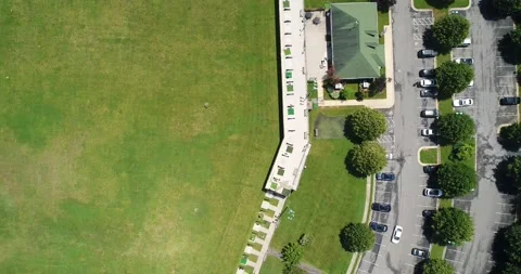 An aerial view of a golf complex in suburban Maryland Stock Footage 132920526