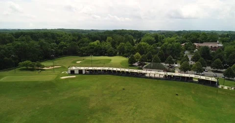 An aerial view of a golf complex in suburban Maryland. Stock Footage 132920917