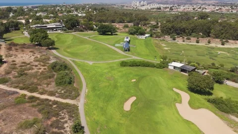 Aerial view of the golf course in Caesarea, Israel. Stock Footage 316142692
