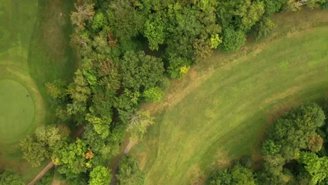 Aerial view of a golf course from drone Video stock 161489388