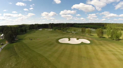 Aerial view of the Golf course Stock Footage 63770857