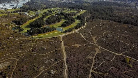 AERIAL VIEW OF GOLF COURSE Stock Footage 105544652