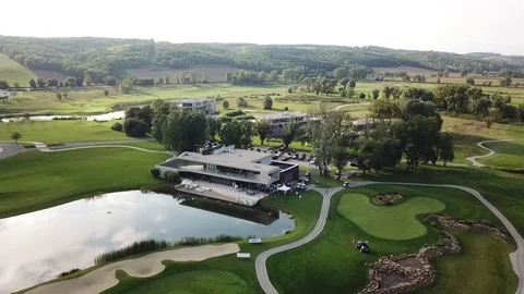 Aerial view of a golf course Stock Footage 115993369