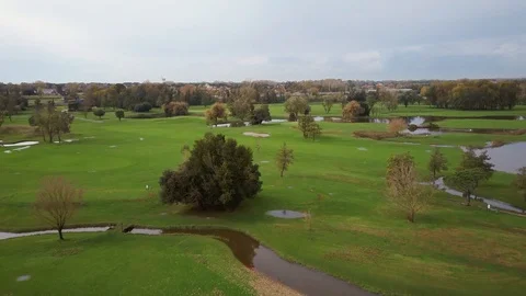 Aerial view of a golf course Stock Footage 120126385