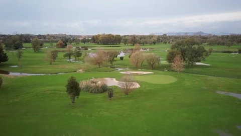 Aerial view of a golf course Stock Footage 120126504