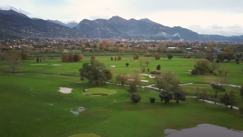 Aerial view of a golf course Stock Footage 120126745